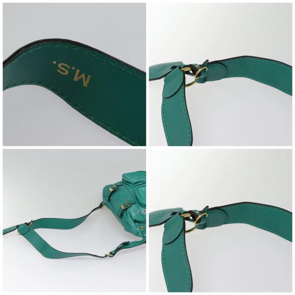 GUCCI Backpack Leather Green Gold Auth ki4889 - Picture 16 of 16